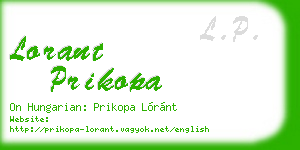 lorant prikopa business card