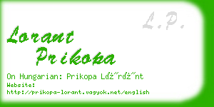 lorant prikopa business card